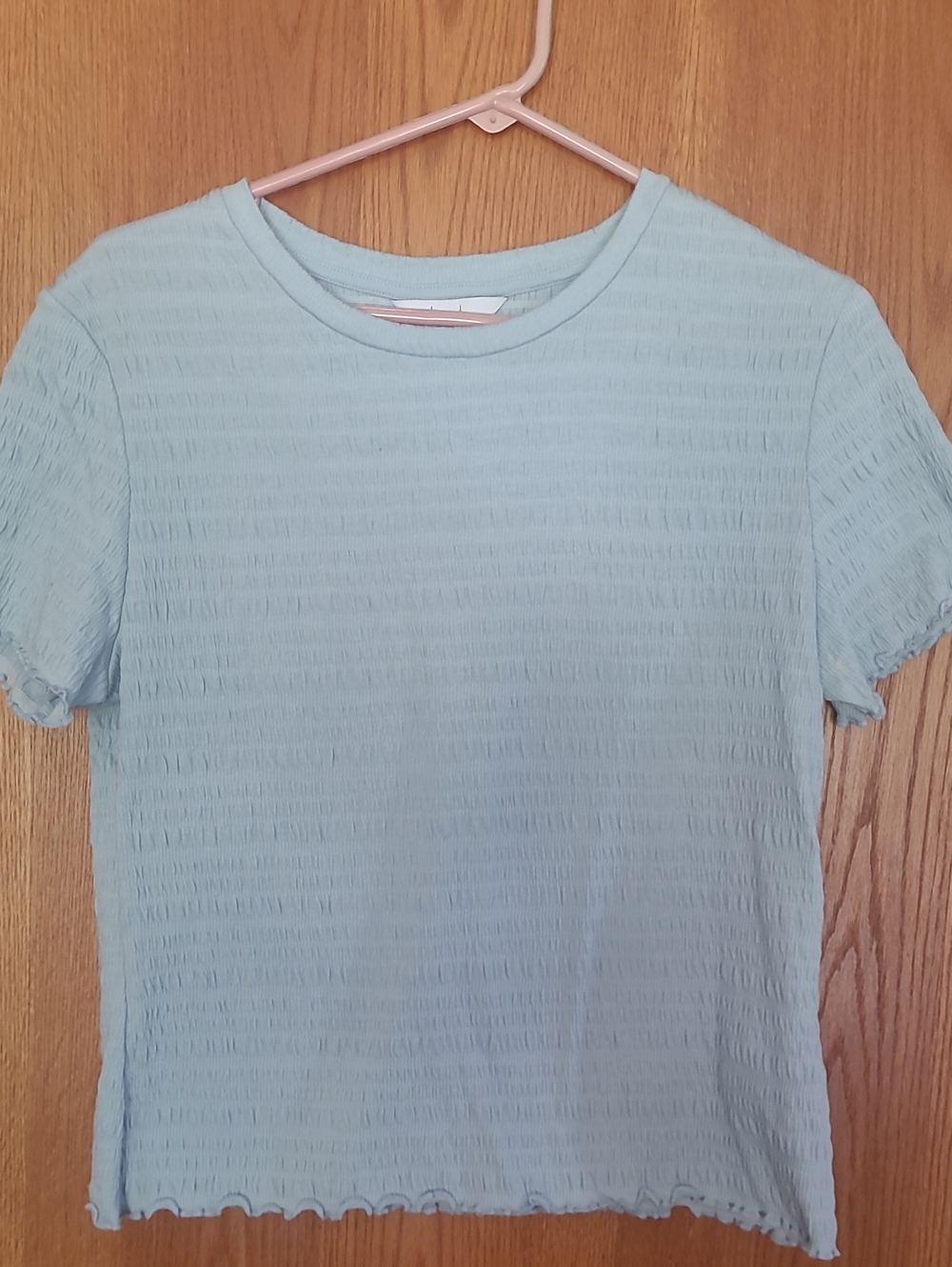 Kersh Pale Blue Textured Short Sleeve Tee